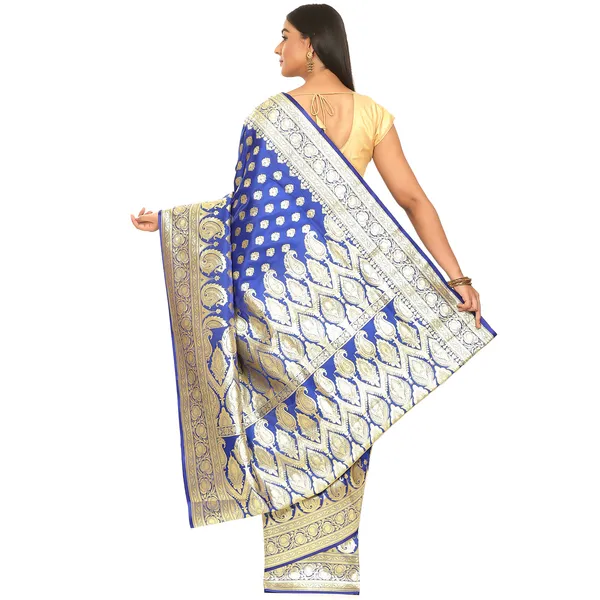 Blue_Satin_Silk_Banarasi_Sarees_For_Women