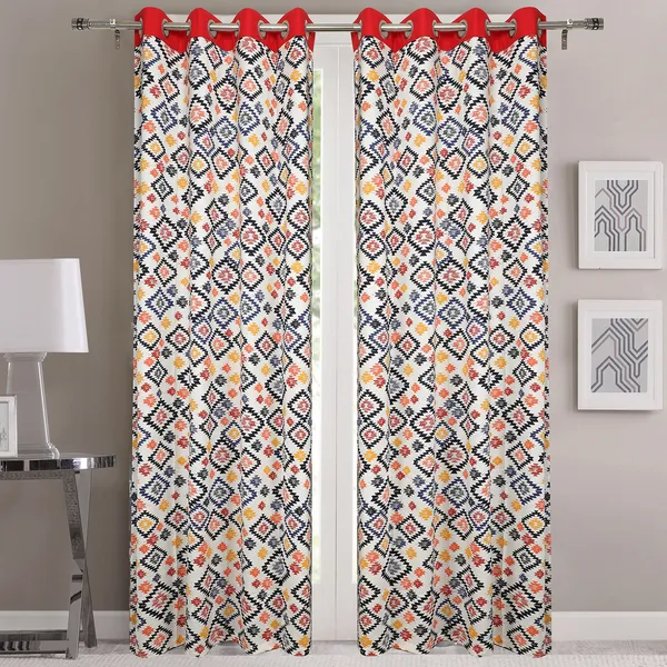 Pack_of_2_Cotton_Red_Multi_Star_Cotton_Printed_Eyelet_Curtain_Set_for_Window_and_Door