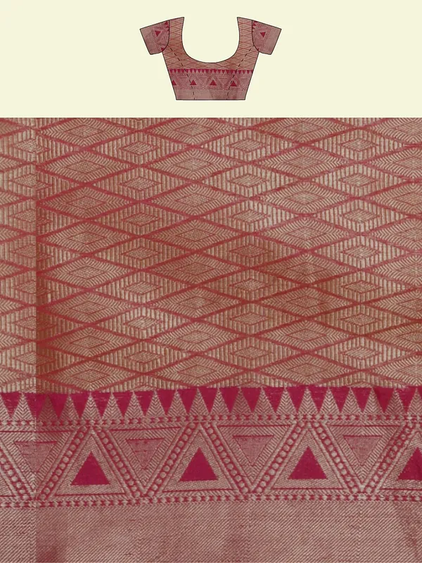 Orange_Cotton_Blend_Banarasi_Sarees_For_Women