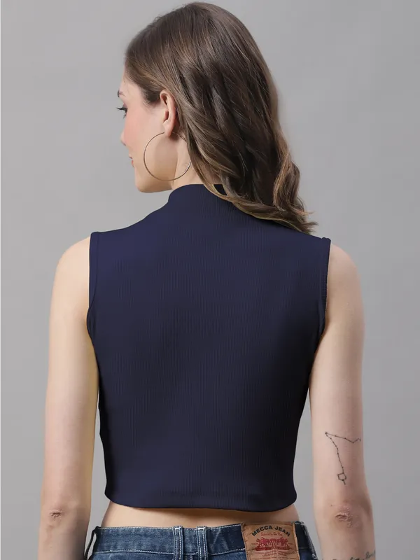 Navy_Blue_Cotton_Rib_Turtle_Neck_Crop_Top_For_Women