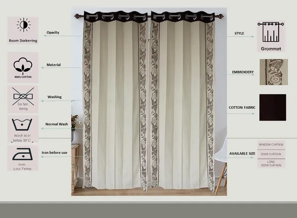 Pack_of_2_Cotton_Beige_Maroon_blossom_bale_Collection_Curtain_Set_for_Window_and_Door