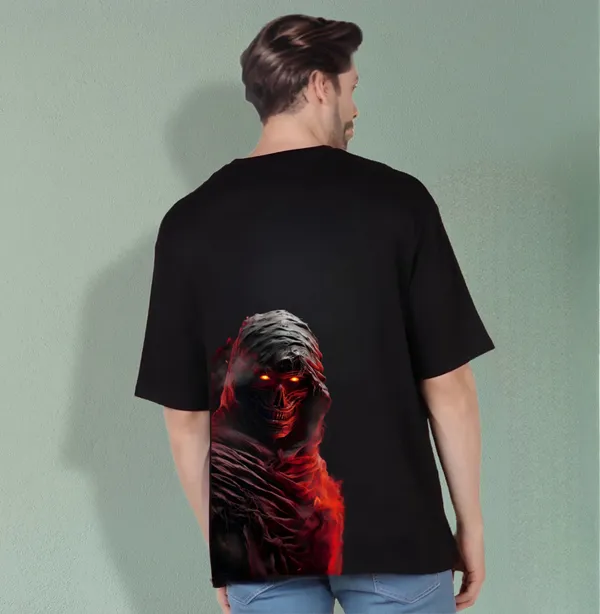 Black_Oversized_Printed_Half_Sleeve_Cotton_T-Shirt_For_Men