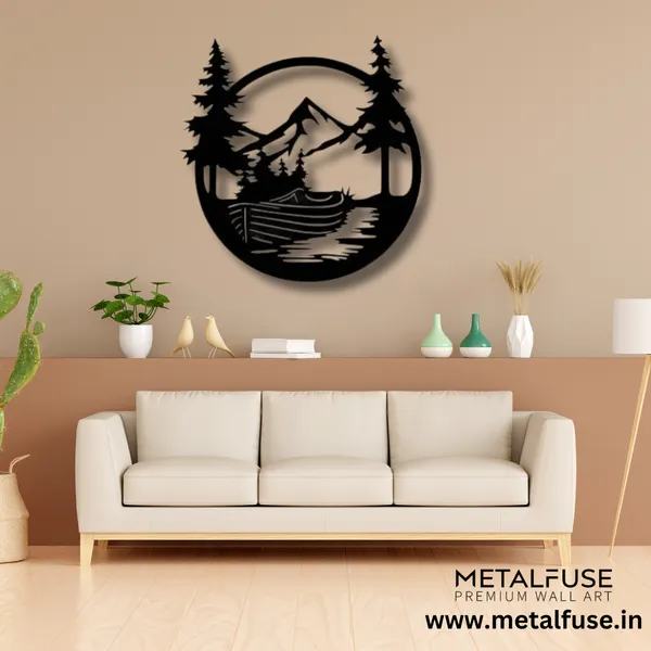 Wooden_Wall_Art_for_Home_Decoration__|_Drift_Boat_Mountain__|_Black