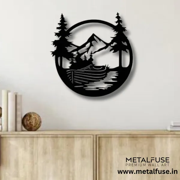 Wooden_Wall_Art_for_Home_Decoration__|_Drift_Boat_Mountain__|_Black