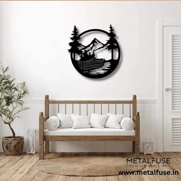 Wooden_Wall_Art_for_Home_Decoration__|_Drift_Boat_Mountain__|_Black