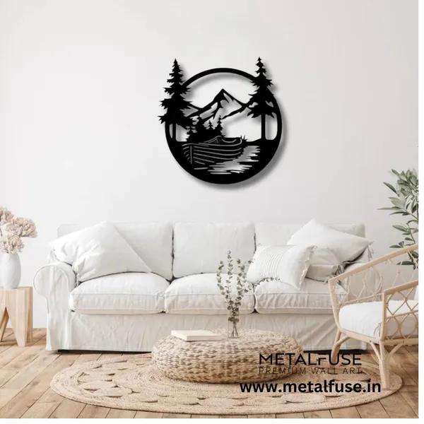 Wooden_Wall_Art_for_Home_Decoration__|_Drift_Boat_Mountain__|_Black