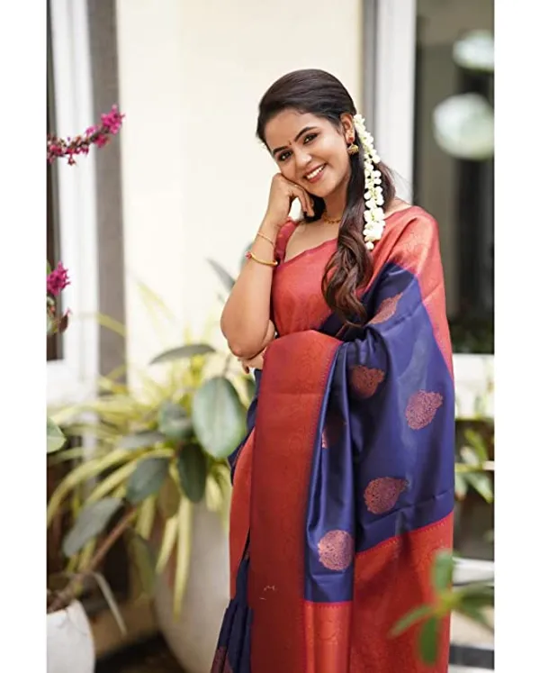 Blue_Beautiful_Art_Silk_Jacquard_Border_Saree_With_Copper_Work_In_Pallu
