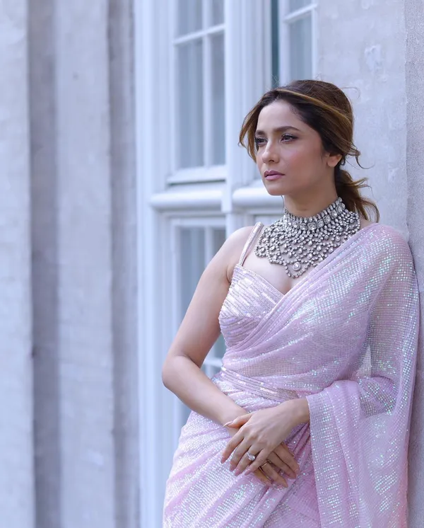 Trendy_Designer_Peach_Georgette_Saree