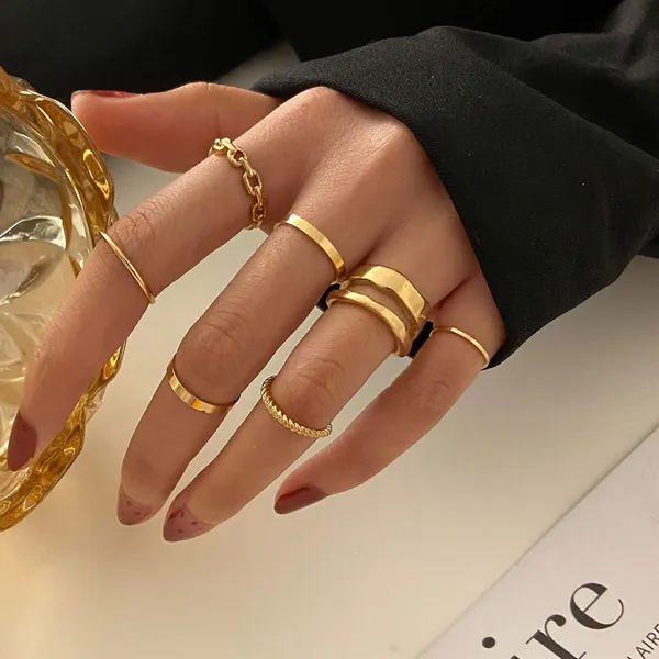 Beautifull_Cross_Ring_Set_of_7_Black_For_Women_And_Girls