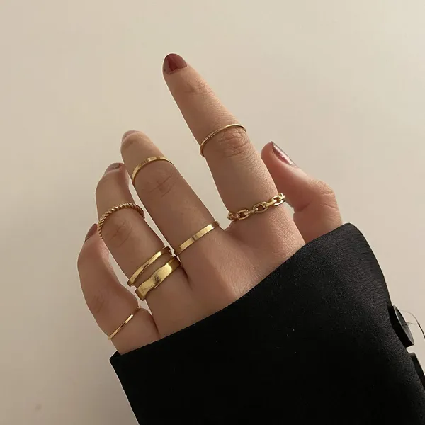 Beautifull_Cross_Ring_Set_of_7_Black_For_Women_And_Girls