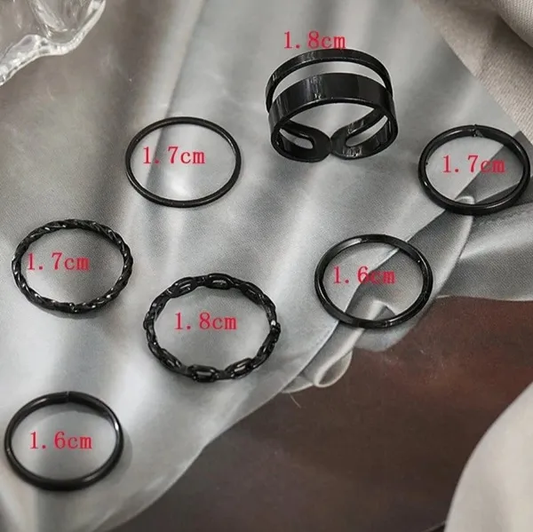 Beautifull_Cross_Ring_Set_of_7_Black_For_Women_And_Girls