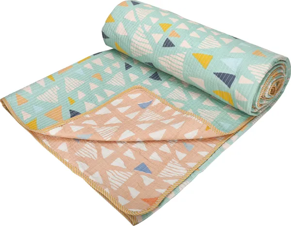 Green_Super_Soft_Microfiber_Reversible_Quilt_Bed_Cover