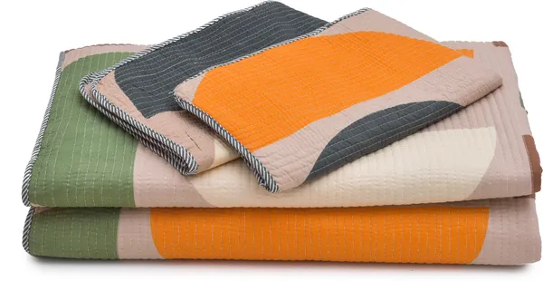 Orange_Super_Soft_Microfiber_Reversible_Quilt_Bed_Cover