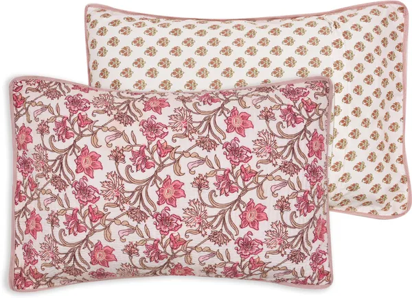 Pink_&_White_Super_Soft_Microfiber_Reversible_Quilt_Bed_Cover