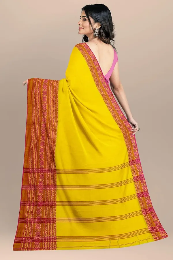 Yellow_Begampur_Handloom_Designer_Cotton_Saree