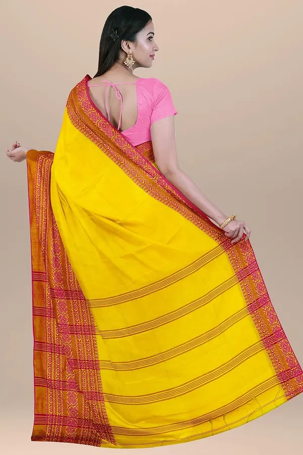 Yellow_Begampur_Handloom_Designer_Cotton_Saree