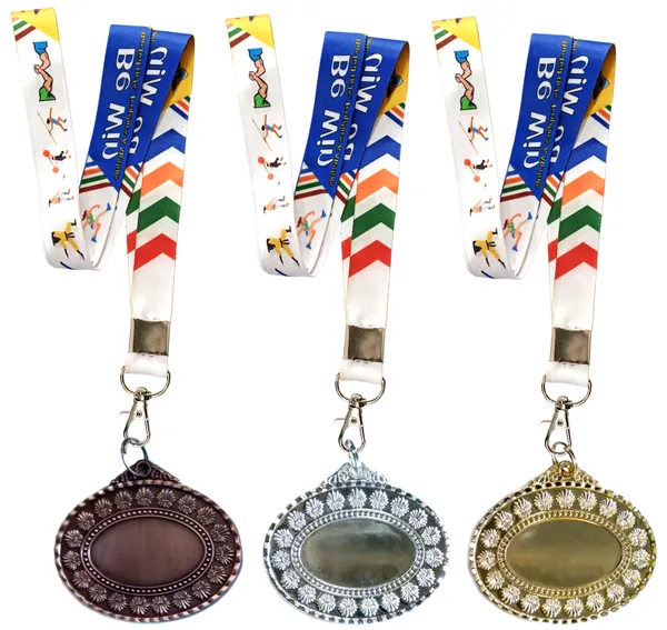 Pack_Of_3_Oval_Medals_|_With_Satin_Ribbon_|_Size_-_2.25_Inch_Dia_|_Gold_&_Silver_&_Brown