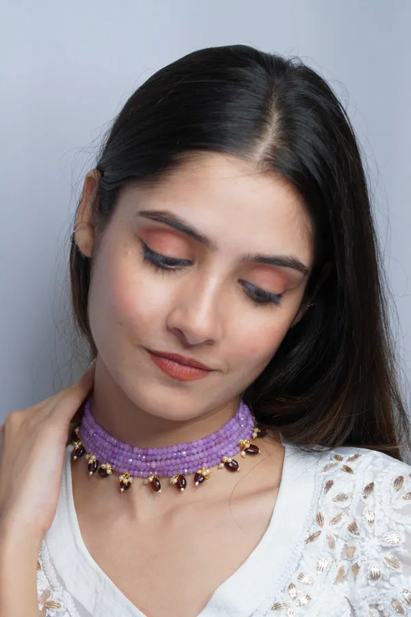 Binnis_wardrobe_Purple_stone_necklace_set
