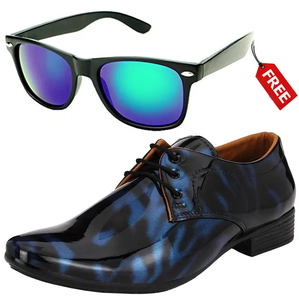 Black_Blue_PU_Premium_Lace-Up_Shoes_With_Free_Sunglasses_For_Men_&_Boys