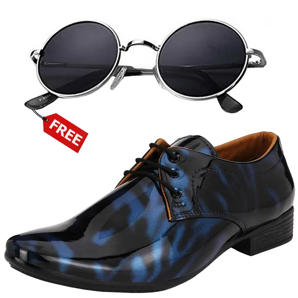 Black_Blue_PU_Premium_Lace-Up_Shoes_With_Free_Sunglasses_For_Men_&_Boys