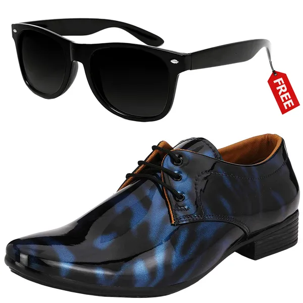 Black_Blue_PU_Premium_Lace-Up_Shoes_With_Free_Sunglasses_For_Men_&_Boys