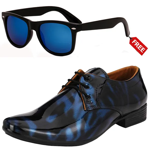 Black_Blue_PU_Premium_Lace-Up_Shoes_With_Free_Sunglasses_For_Men_&_Boys