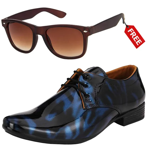 Black_Blue_PU_Premium_Lace-Up_Shoes_With_Free_Sunglasses_For_Men_&_Boys