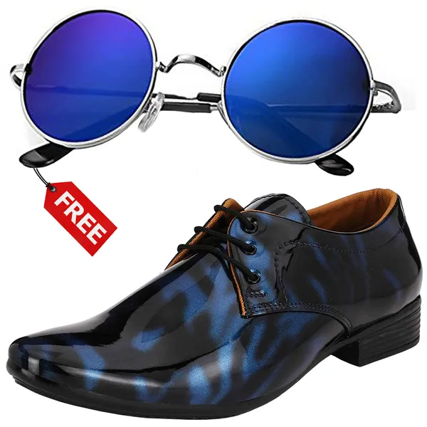 Black_Blue_PU_Premium_Lace-Up_Shoes_With_Free_Sunglasses_For_Men_&_Boys