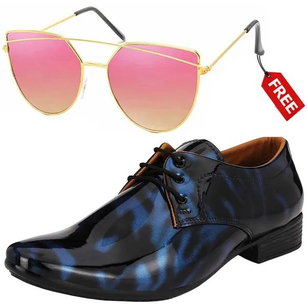 Black_Blue_PU_Premium_Lace-Up_Shoes_With_Free_Sunglasses_For_Men_&_Boys