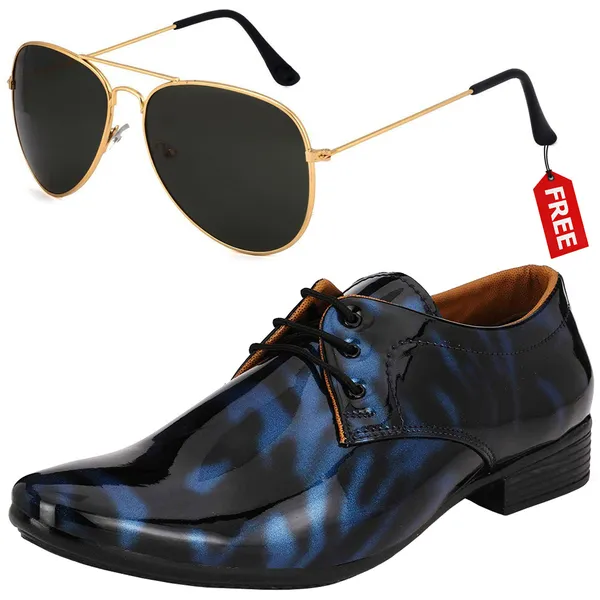 Black_Blue_PU_Premium_Lace-Up_Shoes_With_Free_Sunglasses_For_Men_&_Boys