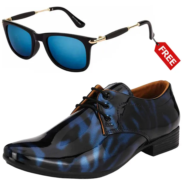 Black_Blue_PU_Premium_Lace-Up_Shoes_With_Free_Sunglasses_For_Men_&_Boys