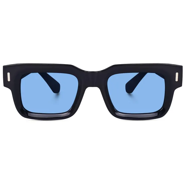 Black_Frame_Blue_Lenses__Large_Square_UV/UB_Protected_Sunglasses_(3688TB)_-_For_Unisex