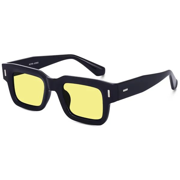 Black_Frame_Yellow_Lenses_Large_Square_UV/UB_Protected_Sunglasses_(3688Y)_-_For_Unisex