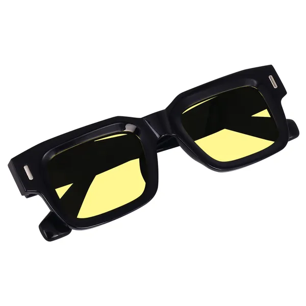 Black_Frame_Yellow_Lenses_Large_Square_UV/UB_Protected_Sunglasses_(3688Y)_-_For_Unisex