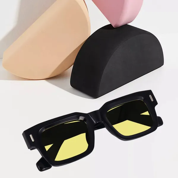 Black_Frame_Yellow_Lenses_Large_Square_UV/UB_Protected_Sunglasses_(3688Y)_-_For_Unisex