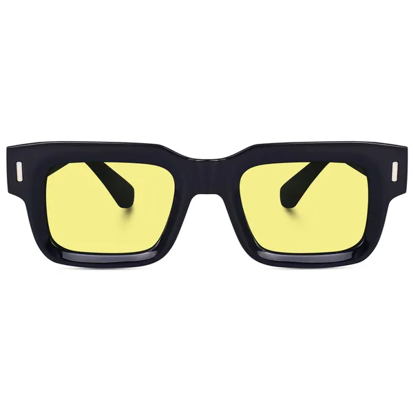 Black_Frame_Yellow_Lenses_Large_Square_UV/UB_Protected_Sunglasses_(3688Y)_-_For_Unisex