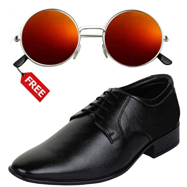 Black_PU_Premium_Lace-Up_Shoes_With_Free_Sunglasses_For_Men_&_Boys