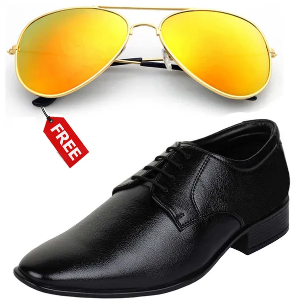 Black_PU_Premium_Lace-Up_Shoes_With_Free_Sunglasses_For_Men_&_Boys