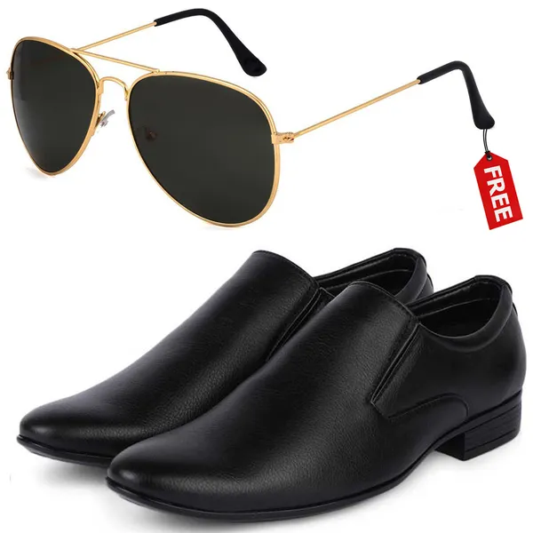 Black_PU_Premium_Lace-Up_Shoes_With_Free_Sunglasses_For_Men_&_Boys