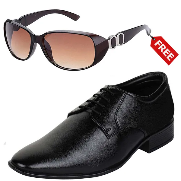 Black_PU_Premium_Lace-Up_Shoes_With_Free_Sunglasses_For_Men_&_Boys