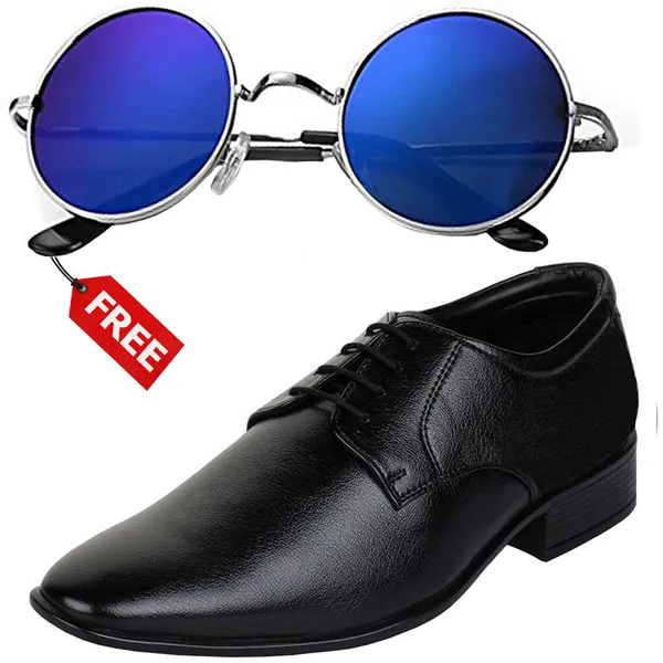 Black_PU_Premium_Lace-Up_Shoes_With_Free_Sunglasses_For_Men_&_Boys
