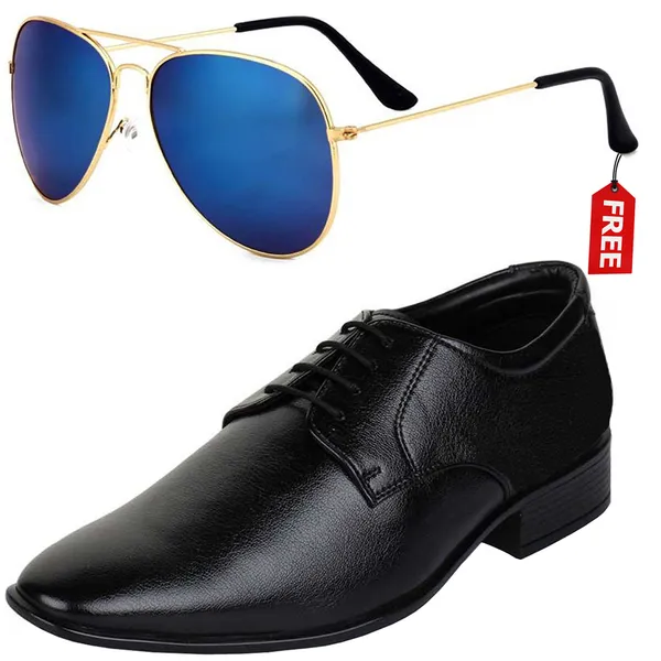 Black_PU_Premium_Lace-Up_Shoes_With_Free_Sunglasses_For_Men_&_Boys