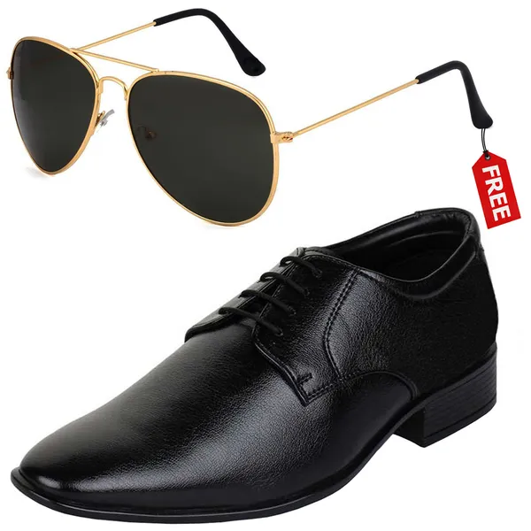Black_PU_Premium_Lace-Up_Shoes_With_Free_Sunglasses_For_Men_&_Boys