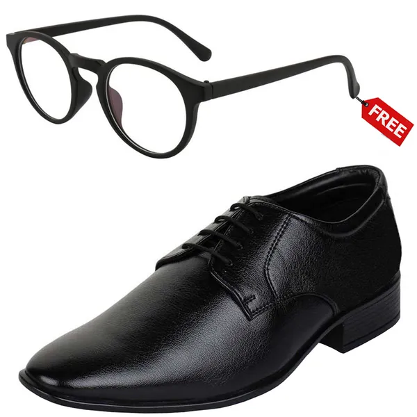 Black_PU_Premium_Lace-Up_Shoes_With_Free_Sunglasses_For_Men_&_Boys