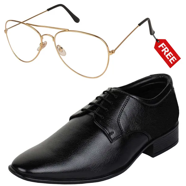 Black_PU_Premium_Lace-Up_Shoes_With_Free_Sunglasses_For_Men_&_Boys