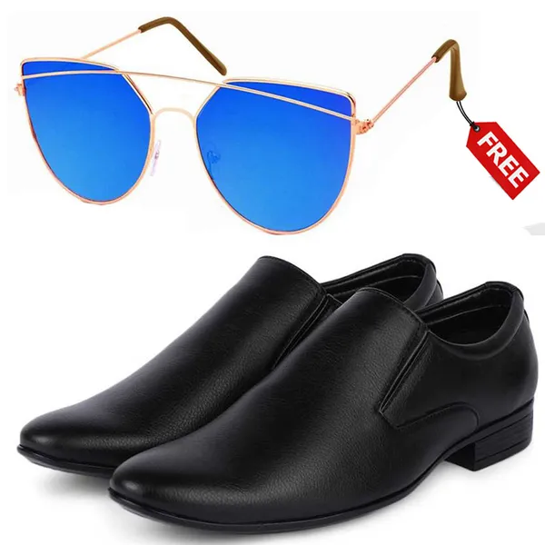 Black_PU_Premium_Lace-Up_Shoes_With_Free_Sunglasses_For_Men_&_Boys