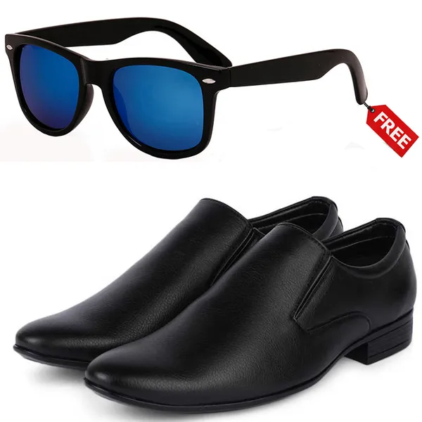 Black_PU_Premium_Lace-Up_Shoes_With_Free_Sunglasses_For_Men_&_Boys