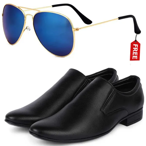Black_PU_Premium_Lace-Up_Shoes_With_Free_Sunglasses_For_Men_&_Boys