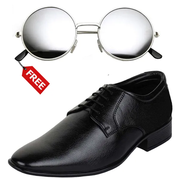Black_PU_Premium_Lace-Up_Shoes_With_Free_Sunglasses_For_Men_&_Boys