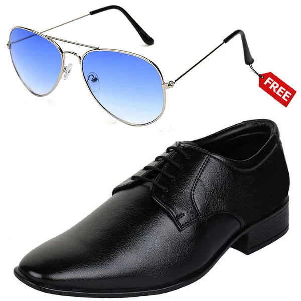 Black_PU_Premium_Lace-Up_Shoes_With_Free_Sunglasses_For_Men_&_Boys